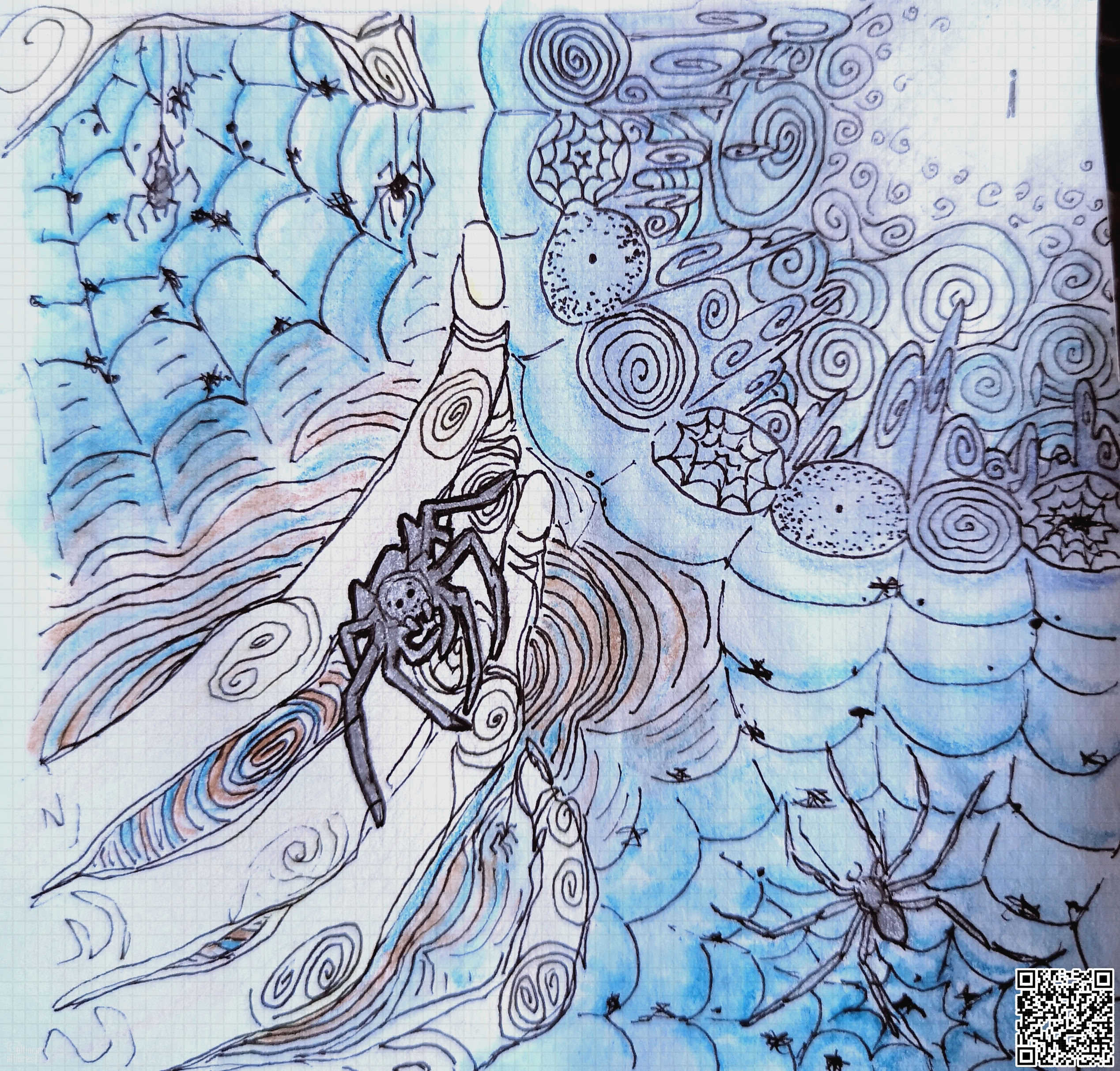 Watercolour artwork, no background, fan character